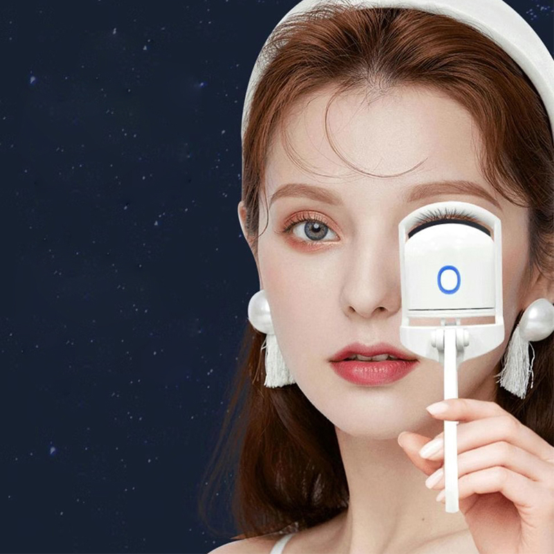 Electric Eyelash Curler Heated Lash Curler USB Rechargeable Makeup Tools for Women - White - Image 2