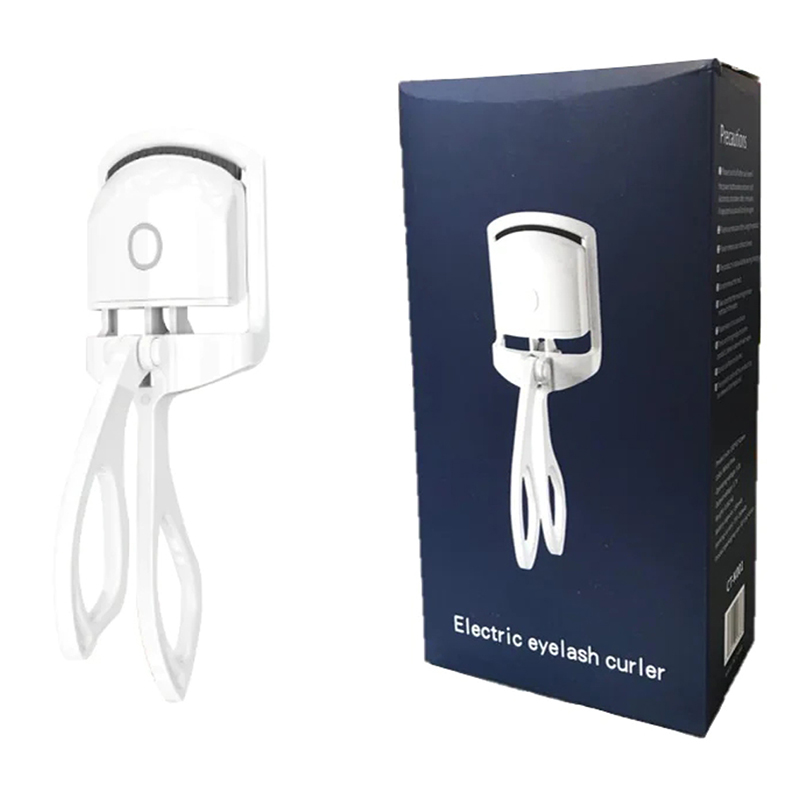 Electric Eyelash Curler Heated Lash Curler USB Rechargeable Makeup Tools for Women - White - Image 3