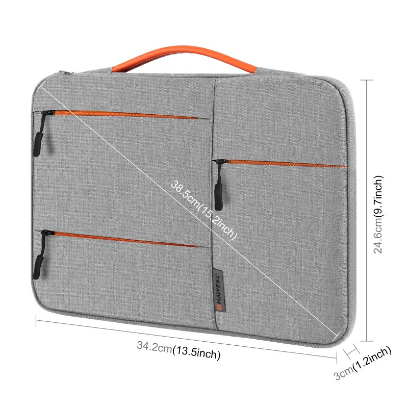 13 inch 360 Degree Protective Laptop Polyester Bag Compatible with 13 Inch Laptop - Grey - Image 4