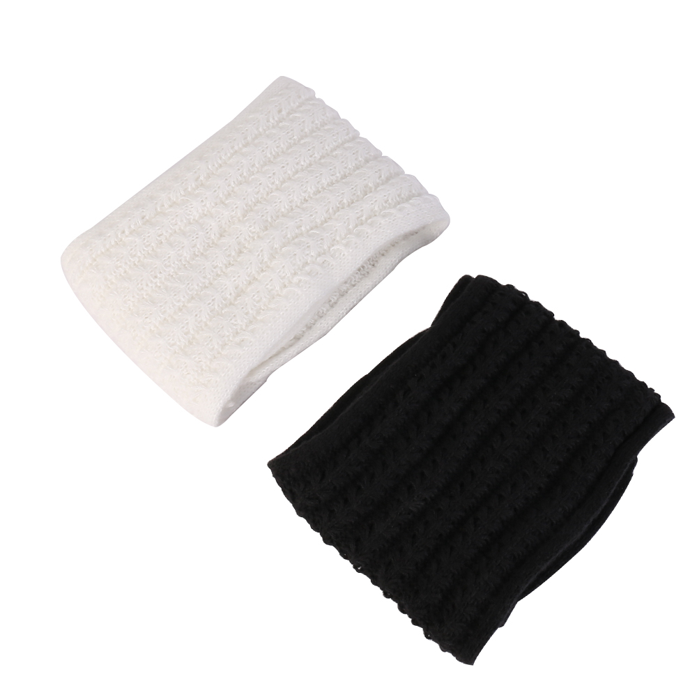 Scarf Women Winter Versatile Solid Color Thickened Woolen Knitted Scarf - Black - Image 3